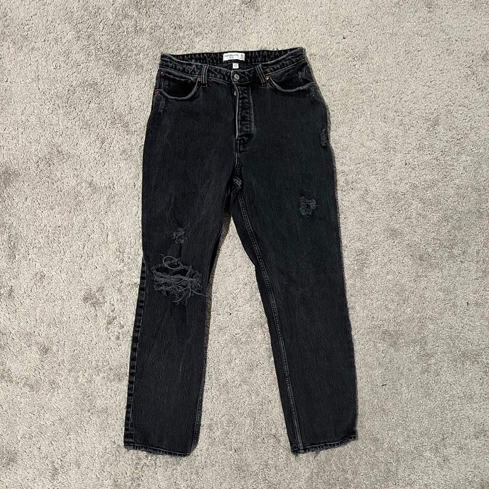 Abercrombie & Fitch Black The Dad High Rise Jeans (Curve Love)